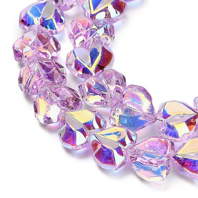 Electroplate Transparent Glass Beads Strands X-EGLA-B012-AB06-1