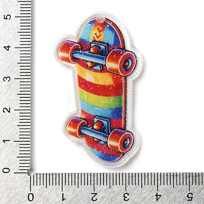 Printed Transparent Acrylic Pendants OACR-S045-03E-1