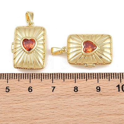 Brass & Glass Locket Pendants CU-CBA415D-03G-1