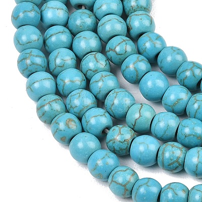 Synthetic Turquoise Beads Strands TURQ-F007-01B-6mm-1