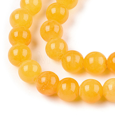 Natural Dyed Yellow Jade Gemstone Bead Strands X-G-R271-6mm-Y08-1