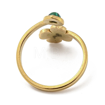 304 Stainless Steel with Synthetic Malachite Ring RJEW-Z031-01E-03-1