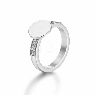 Elegant stainless steel round diamond ring suitable for daily wear for women. LL7523-6-1