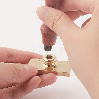 Wax Seal Brass Stamp Head AJEW-WH0215-048-1