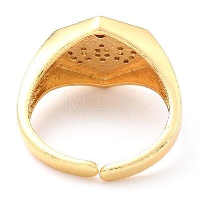 Adjustable Real 18K Gold Plated Brass Enamel Finger Ringss RJEW-L071-31G-1