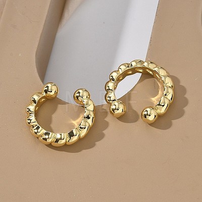 Rack Plating Brass Twist Rope Shape Cuff Earrings EJEW-G288-08G-1