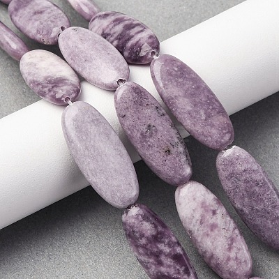 Natural Lepidolite/Purple Mica Stone Beads Strands G-F808-A01-01-1