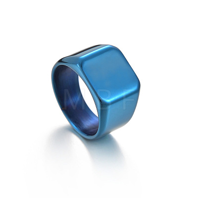 Square Titanium Steel Finger Rings WGB1DFB-09-1