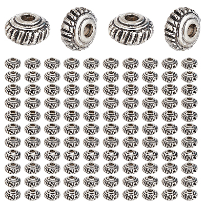 400Pcs Tibetan Style Alloy Spacer Beads TIBEB-HY0001-20-1