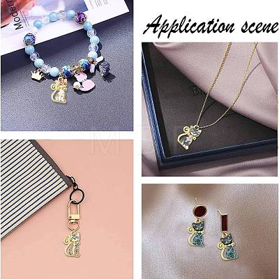 40Pcs 8 Colors Alloy Enamel Pendants ENAM-CJ0001-79-1