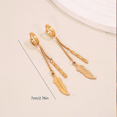 304 Stainless Steel Hoop Dangle Earrings for Women IT2064-1
