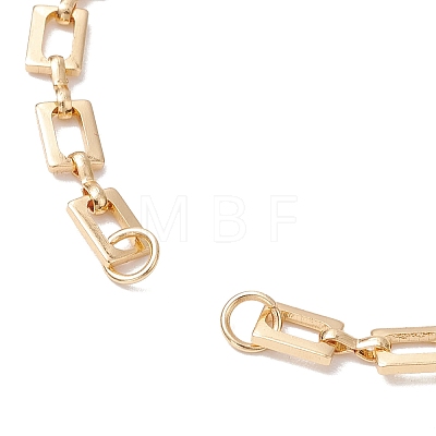 Brass Rectangle Link Chains Bracelet Making AJEW-JB01302-01-1