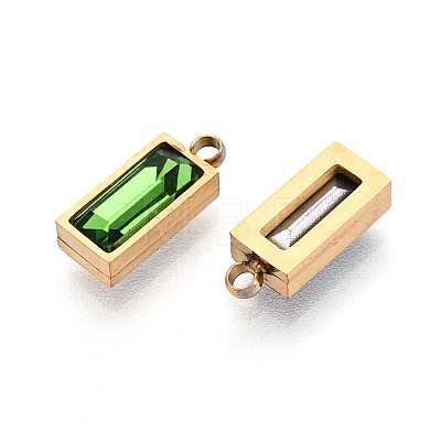 304 Stainless Steel Glass Charms STAS-N110-20G-1