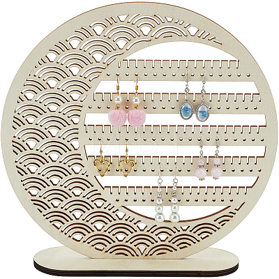 5-Tier Tabletop Wooden Earring Organizer Display Stands EDIS-SP0001-06-1