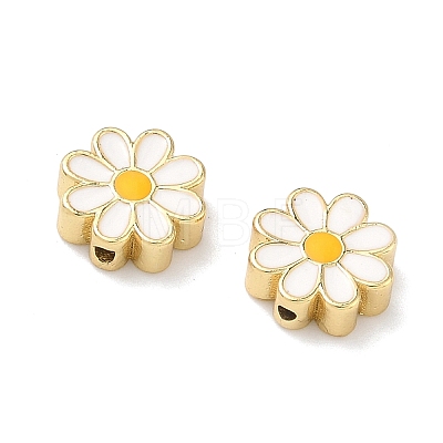 Brass Enamel Beads KK-P349-11G-1