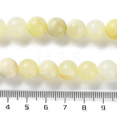 Natural New Jade Stone Round Bead Strands G-O039-16-8mm-01-1