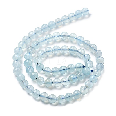 Natural Aquamarine Beads Strands G-R446-6mm-05-01-1