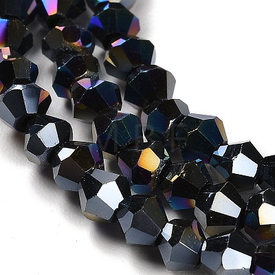 Opaque Solid Color Electroplate Glass Beads Strands LS-EGLA-A039-P4mm-B17-1