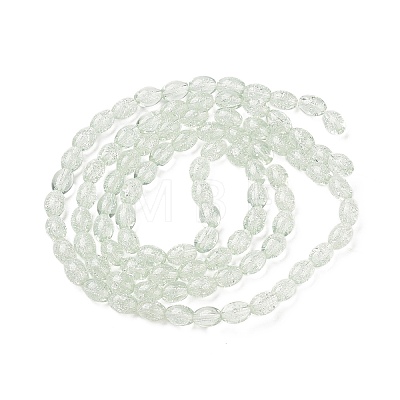 Transparent Crackle Glass Beads Strands DGLA-S085-6x8-01-1