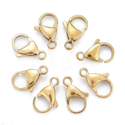 Ion Plating(IP) 304 Stainless Steel Lobster Claw Clasps LS-STAS-H353-F-02G-1