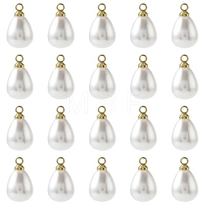 24Pcs ABS Plastic Imitation Pearl Pendants KK-FS0001-77-1