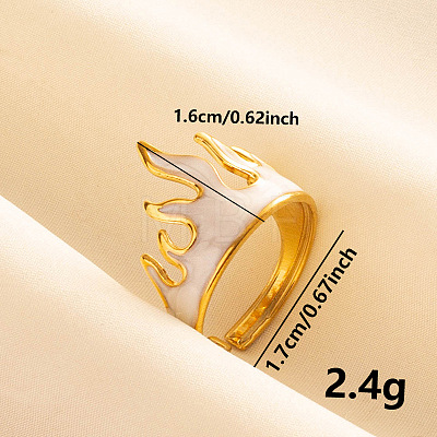 Stylish 304 Stainless Steel Enamel Cuff Ring CY9902-2-1