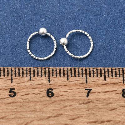 Brass Ball Captive Bead Nose Ring AJEW-G075-01S-01-1