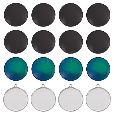 10Pcs 304 Stainless Steel Pendant Cabochon Settings DIY-TA0015-76A-1
