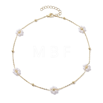 ABS Imitation Pearl Beads Necklaces NJEW-JN04733-1