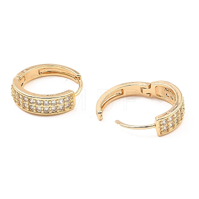 Brass Micro Pave Cubic Zirconia Hoop Earrings EJEW-D078-15KCG-1