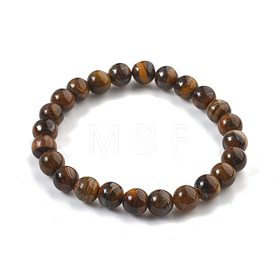 Natural Tiger Eye Bead Stretch Bracelets X-BJEW-K212-B-028-1