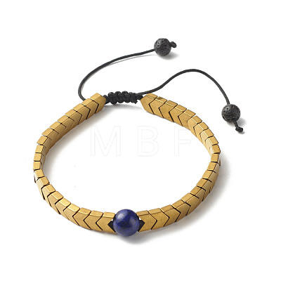 Natural Lapis Lazuli(Dyed) Stretch Bracelets Set for Girl Women BJEW-JB06805-02-1