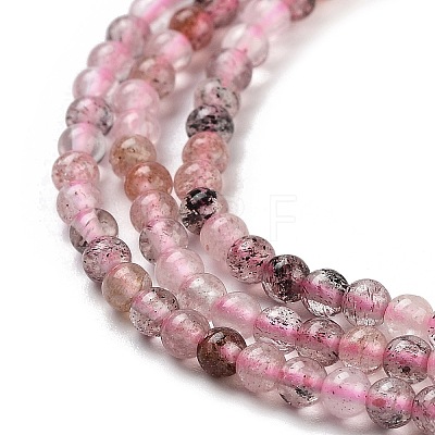 Natural Strawberry Quartz Beads Strands G-G140-D03-01-1