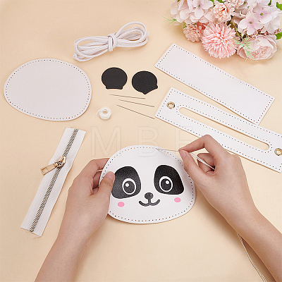 Panda Head Shape Crossbody Bag Making Kits DIY-WH0308-276-1