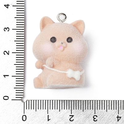 Flocky Opaque Resin Pendants LS-RESI-G105-05C-1