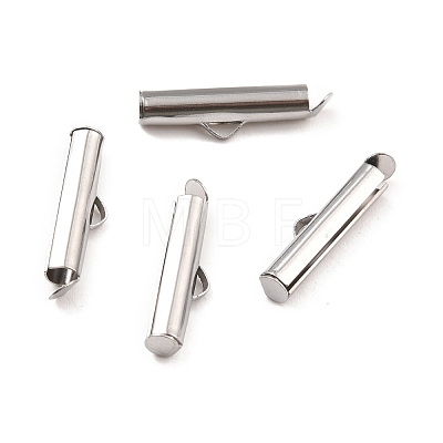 Non-Tarnish 304 Stainless Steel Slide On End Clasp Tubes STAS-C044-08B-P-1