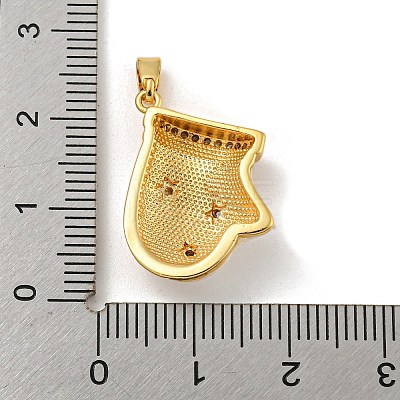 Christmas Brass Micro Pave Cubic Zirconia Pendant KK-H468-02A-01G-1