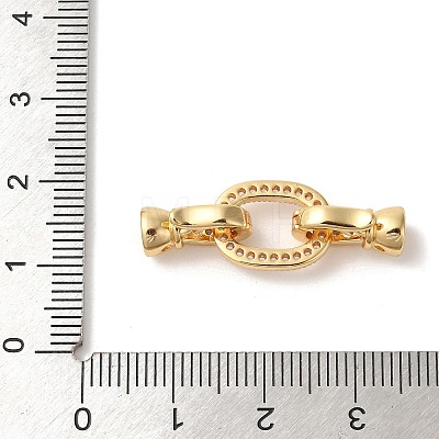 Brass Micro Pave Clear Cubic Zirconia Fold Over Clasps KK-A227-13G-1