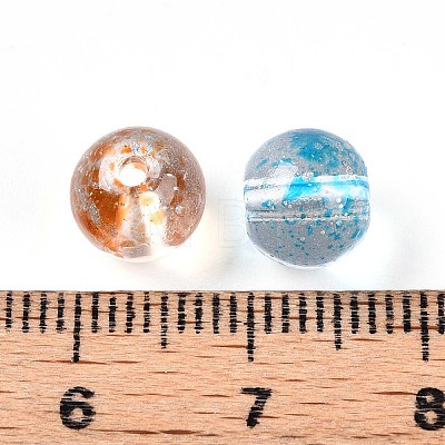 Baking Painted Transparent Glass Beads DGLA-R053-8mm-M-1