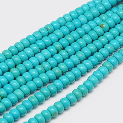 Synthetic Turquoise Beads Strands TURQ-G109-5x3mm-10-1