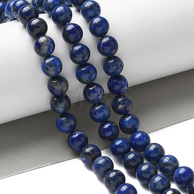 Natural Lapis Lazuli Beads Strands G-P348-01-8mm-1