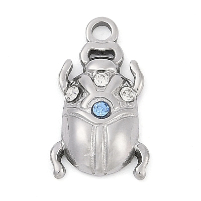 304 Stainless Steel Rhinestone Pendants X-STAS-L022-478P-1
