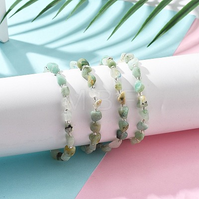 Natural Flower Amazonite Chips Bracelets for Women BJEW-H623-01S-08-1