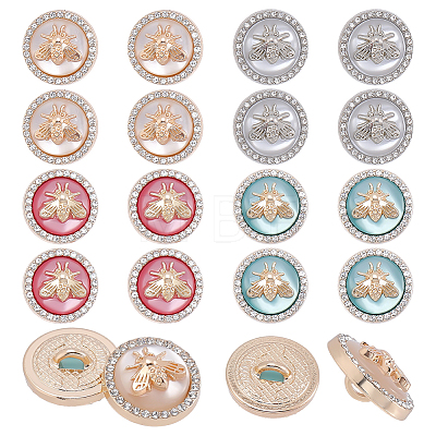 16Pcs 4 Styles Resin Shank Buttons BUTT-ME0001-47-1