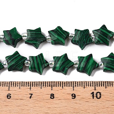 Dyed Synthetic Malachite Beads Strands G-T138-191-1