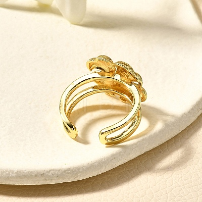 Brass Cuff Rings for Women RJEW-Q008-08G-1