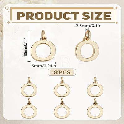 8Pcs Brass Charms KK-LP0001-85O-1