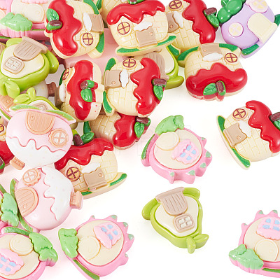 30Pcs Fruit Opaque Resin Decoden Cabochons RESI-TADJ0001-21-1
