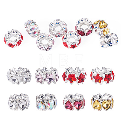 8Pcs 2 Styles Alloy Rhinestone European Beads FIND-TA0010-84-1