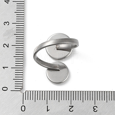 304 Stainless Steel Open Cuff Ring Findings STAS-E124-05B-P-1
